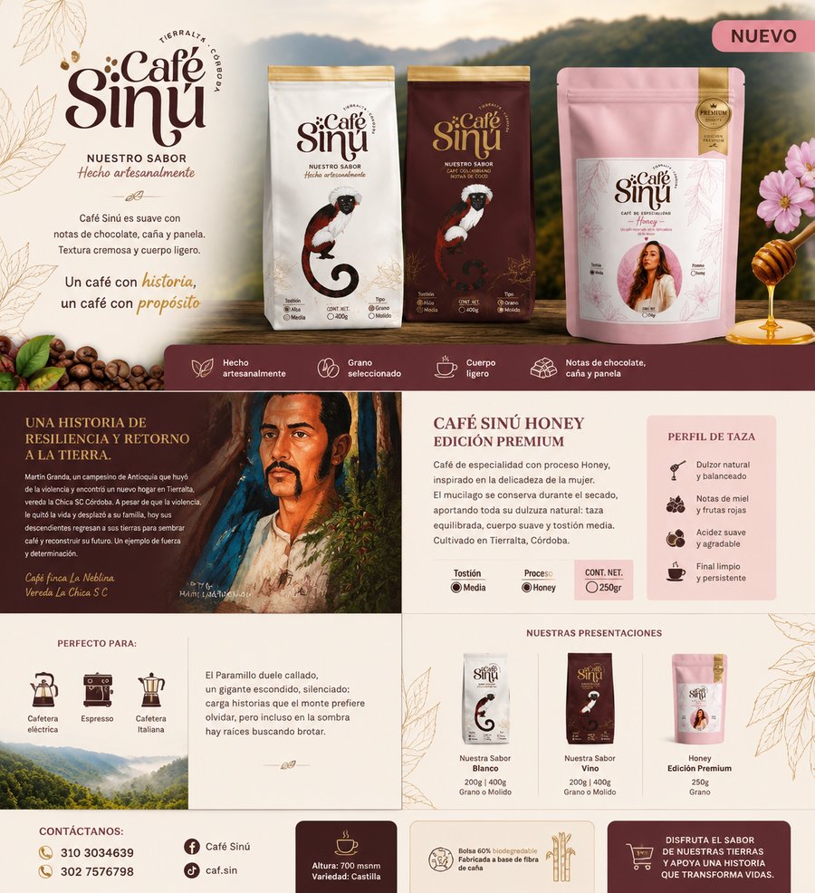 Vista previa del brochure de Café Sinú
