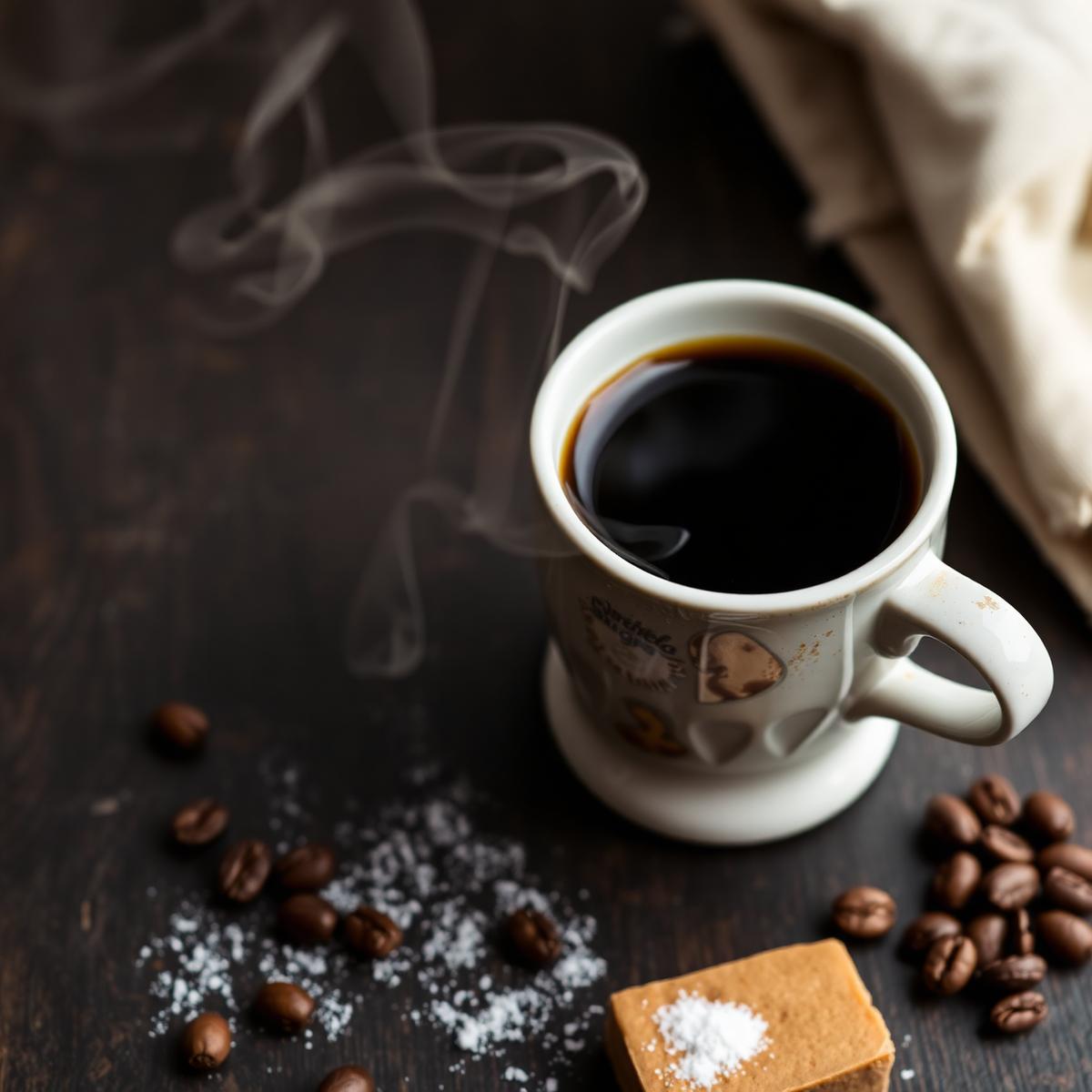 Taza de café Sinú recién preparado con panela